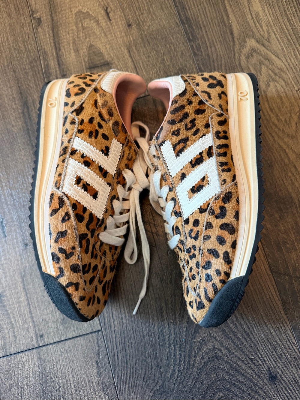 Women's Leopard-Print Sneakers with White Accent
